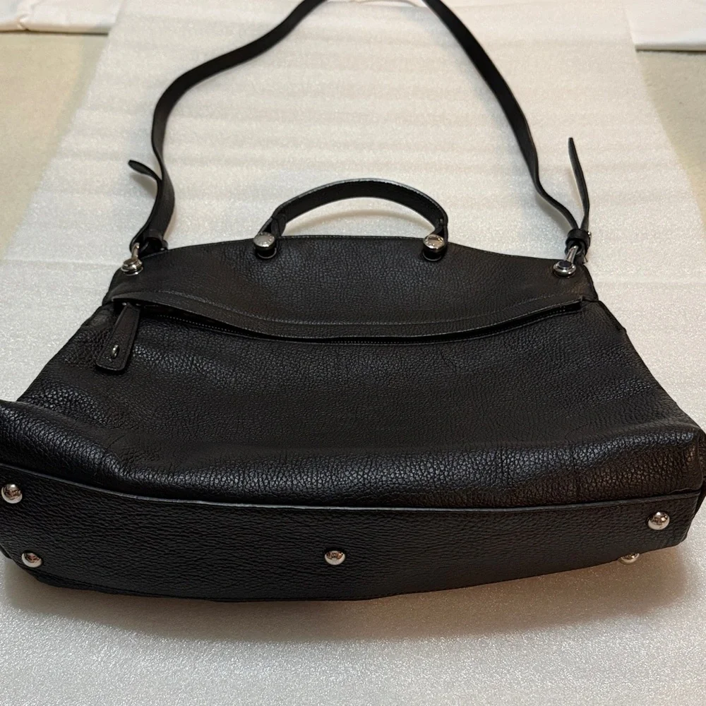 Furla Piper Dome Black Leather Shoulder Bag Top Handle